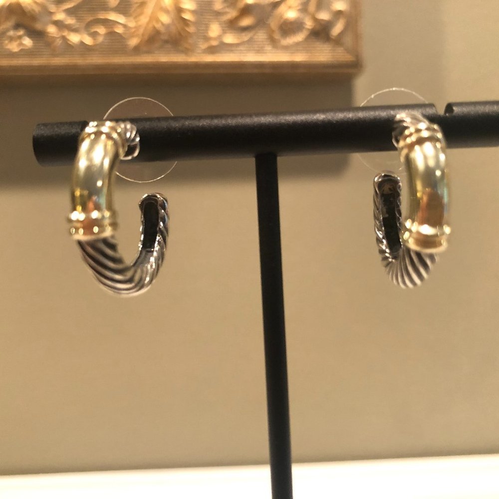 David Yurman Sterling & 14K Gold Earrings